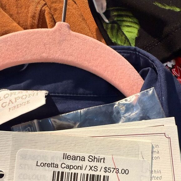 NWT Loretta Caponi Ileana eyelet cutout shirt sz XS - Picture 6 of 10